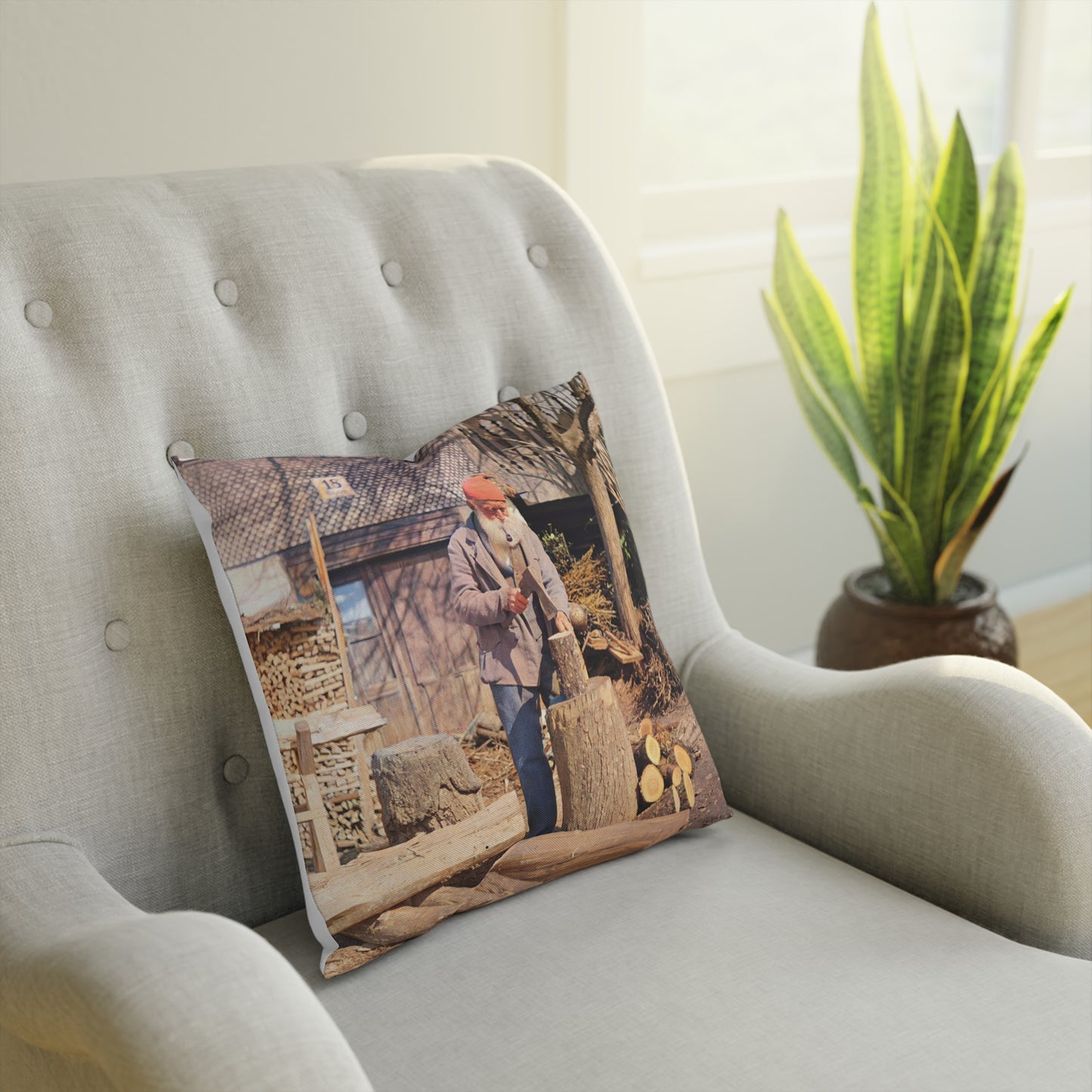 Brennholz spalten - Koloriert