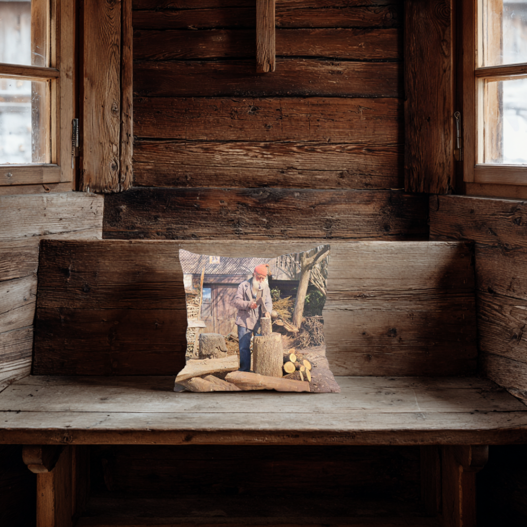 Brennholz spalten - Koloriert