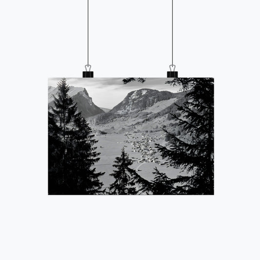 Schoppernau von oben Poster