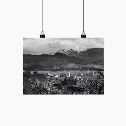 Lingenau von oben Poster