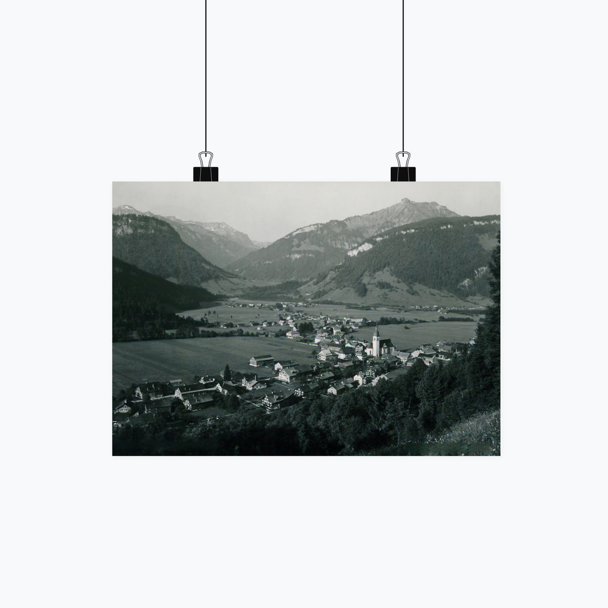 Bezau von oben Poster