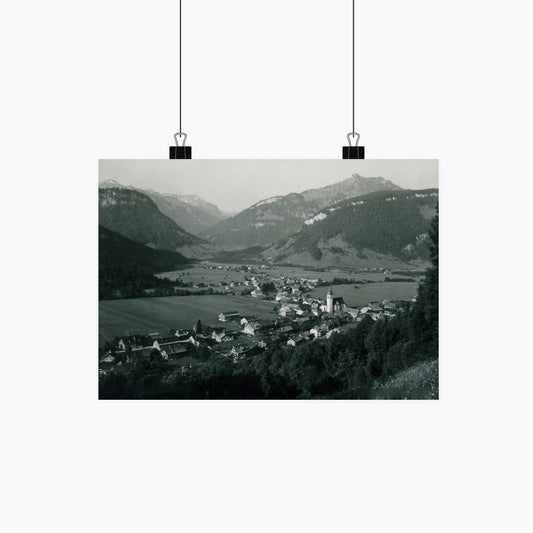 Bezau von oben Poster